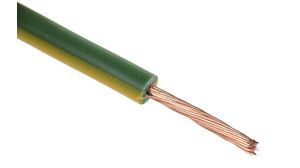 Fåtrådig ledare PVC 1.5mm² Koppar Grön/gul 25m
